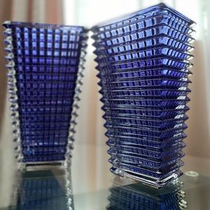 RECTANGULAR GLASS VASE 11" TALL